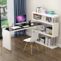Meubles de bureau à domicile modernes Bureau d'ordinateur en bois et métal pour la maison avec étagère