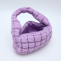 Tas Tote Puffer Custom OEM ODM Wanita, Tas Selempang Quilted Puffy, Tas Fashion Ringan Berlapis, Grosir