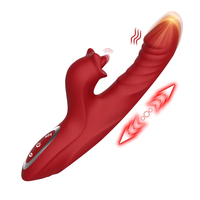Kaninchenvibrator mit Teleskopvibration und Heizfunktion für weibliches Vergnügen