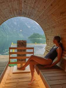 Sauna <span class=keywords><strong>a</strong></span> Botte per 6 Persone con Vista Panoramica, in Abete Termico, per Uso Esterno, con Opzione Stufa Elettrica o <span class=keywords><strong>a</strong></span> <span class=keywords><strong>Legna</strong></span> - Product Image 6