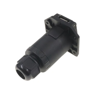 7 Pin Waterproof Trailer Socket 6-24 Volts RV Electrical Connector Black <b>Plug</b> <b>Adapter</b> - Product Image 3