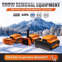 Souffleuse à neige télécommandée de 60 cm de large, tondeuse à gazon robotisée 2-en-1, charrue à neige robotisée sur chenilles pour grandes surfaces