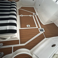 Tapis de pont en mousse EVA imitation teck pour plateforme de bain et cockpit de bateau Re-gal 3560 (2004), style SeaDek MarineMat Gatorstep, auto-adhésif