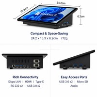 Fabrieksmodel F10 Intel N5095 10,1 inch touchscreen 8GB 128GB mini pc ventilatorloze industriële computer Windows 11 panel pc met RS232 Com