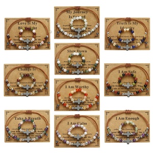 Ensemble élégant deux pièces, nouvelle mode, bracelet et bague en perles d'améthyste et <span class=keywords><strong>de</strong></span> citron avec design géométrique, idée cadeau tendance - Product Image 4