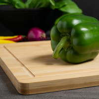 Planche à découper en bambou, grande planche à découper en bois avec rainure pour les jus - Planche à découper en bois pour couper, préparer et servir