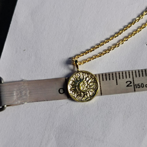 Collar con colgante de Luna y sol para mujer, de Plata de Ley <span class=keywords><strong>925</strong></span>, cadena multicapa para clavícula, joyería fina - Product Image 4