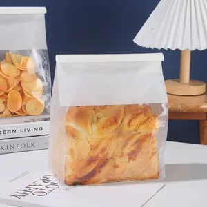 공장 도매 핫셀링 스탠딩 베이킹 스낵 백 면지 맞춤형 인쇄 단색 구겨진 밀폐 빵 백