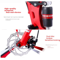 Vélo de montagne tout-terrain pour adulte, cadre en acier à haute teneur en carbone, suspension souple, pneus larges de 26 pouces, freins à disque, roues en alliage, 21 vitesses