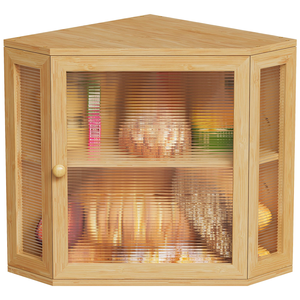 2-Layer Large Bamboo Farmhouse Bread Box Rectangle <b>Kitchen</b> Countertop Corner <b>Storage</b> Food-Safe Rectangular Bread Bin <b>Storage</b> - Product Image 1