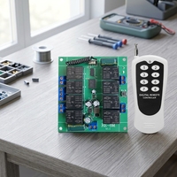 Télécommande de Démarrage/Arrêt Moteur à Code d'Apprentissage 8 Boutons, Portée 500m, 315/433.92MHz, Piles AAA, pour Portes de Garage DC12-48V