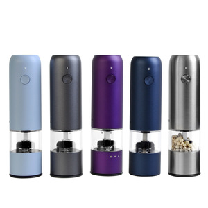 Electric Salt And Pepper Grinder Set Rechargeable Adjustable Coarseness Stainless Steel Mini Grinder For Kitchen Use - Product Image 1