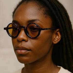 Lunettes de soleil rondes tendance rétro 2025 avec logo personnalisé, rivets punk, protection UV400, petite monture pour hommes et femmes - Product Image 2