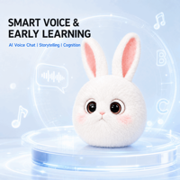 Nouvelle Sortie : Lapin en Peluche Interactif Blanc à Longues Oreilles, Oreilles Internes Roses, Grands Yeux, Doux, Idéal pour Cadeau d'Anniversaire Enfant, Vente en Gros