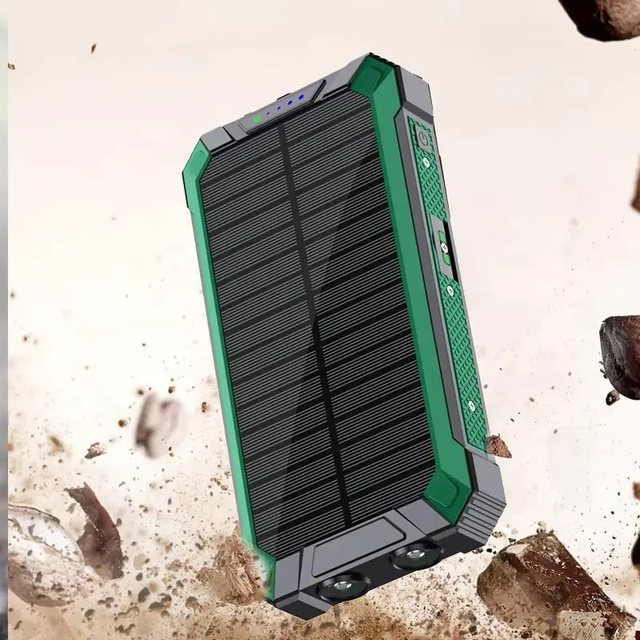 New Product Fast Charging Solar 5W/15W Wireless Power Bank 20000mAh Outdoor Portable Power Bank Waterproof with Cable for Home