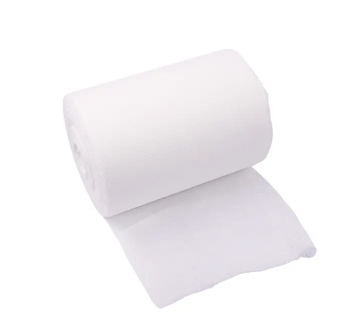 100% coton personnalisé bandage élastique rouleau de gaze absorbant en rouleau Jumbo pour pansement chirurgical