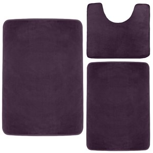 Ensemble de tapis de bain en mousse <span class=keywords><strong>à</strong></span> mémoire de forme FIGOO-Custom 3 pièces, antidérapant, séchage rapide, lavable en <span class=keywords><strong>machine</strong></span>, prix d'usine - Product Image 3