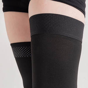 Meias de compressão <span class=keywords><strong>anti</strong></span>-varizes plus size por atacado, meias de compressão personalizadas para uso no joelho, meias de meia-calça - Product Image 2