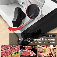 Nouvelle trancheuse à viande électrique automatique pliable avec lame en acier inoxydable et épaisseur réglable pour une utilisation en cuisine