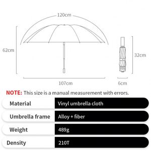 Promotion Three Folding Reverse <b>Windproof</b> Small Inverse <b>Umbrella</b> for Business - Product Image 3