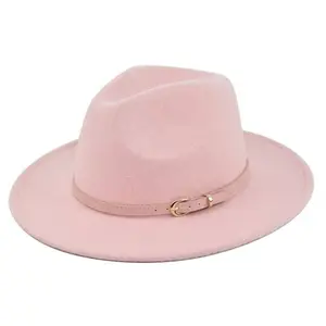 Topi pelindung matahari musim panas, topi koboi putih Pink dekorasi gaya Barat untuk wanita