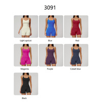 Combinaison de yoga pour femme Roregal à dos ouvert, froncée, effet push-up, coupe courte, pour Pilates et Yoga
