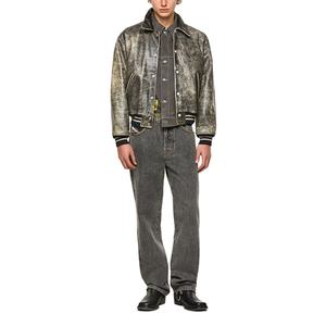 Veste en cuir PU pour homme, style vintage cool, personnalisable, vêtement d'hiver décontracté tissé pour homme - Product Image 2