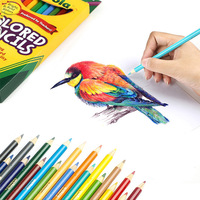 Crayons de Couleurs Multicolores Bon Marché, Personnalisables avec Logo, Promotionnels, en Boîte de 12 Couleurs