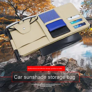 Organisateurs automobiles modernes Pare-soleil en cuir PU avec clip pour le rangement et la décoration de la <span class=keywords><strong>voiture</strong></span> - Product Image 3