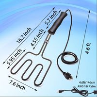 Allume-charbon électrique SEB 800w - Allume-charbon supérieur pour barbecue, foyer et cheminée |   Bobines en acier inoxydable, câble de 4,6 pieds de long