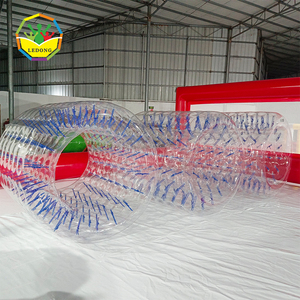<span class=keywords><strong>Rueda</strong></span> inflable de PVC para hámster, rodillo de agua para adultos y niños de más de 7 años, transparente y azul, 0,8mm - Product Image 1
