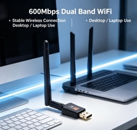 Penjualan Terbaik Harga Terjangkau 600M Dual Band WiFi USB Dongle Antena Eksternal Gain Tinggi Adaptor LAN Nirkabel Laris Manis