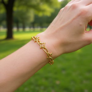 Stainless Steel Seven Star <b>Knot</b> Bracelet Gold Plated Unisex Gift Jewelry - Product Image 3