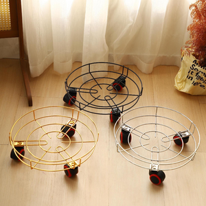 Soporte para <span class=keywords><strong>Flores</strong></span> de Hierro Forjado XQ, Multiusos, Barra Móvil, Bandeja Cilíndrica, Interior/Exterior, Embalaje en Cartón, Base con Ruedas Móviles - Product Image 2