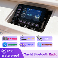 Récepteur audio stéréo marin 4 pouces BT FM MP5 Lecteur radio marin étanche, adapté aux activités de plein air, UTV, yacht, tourisme, bus.