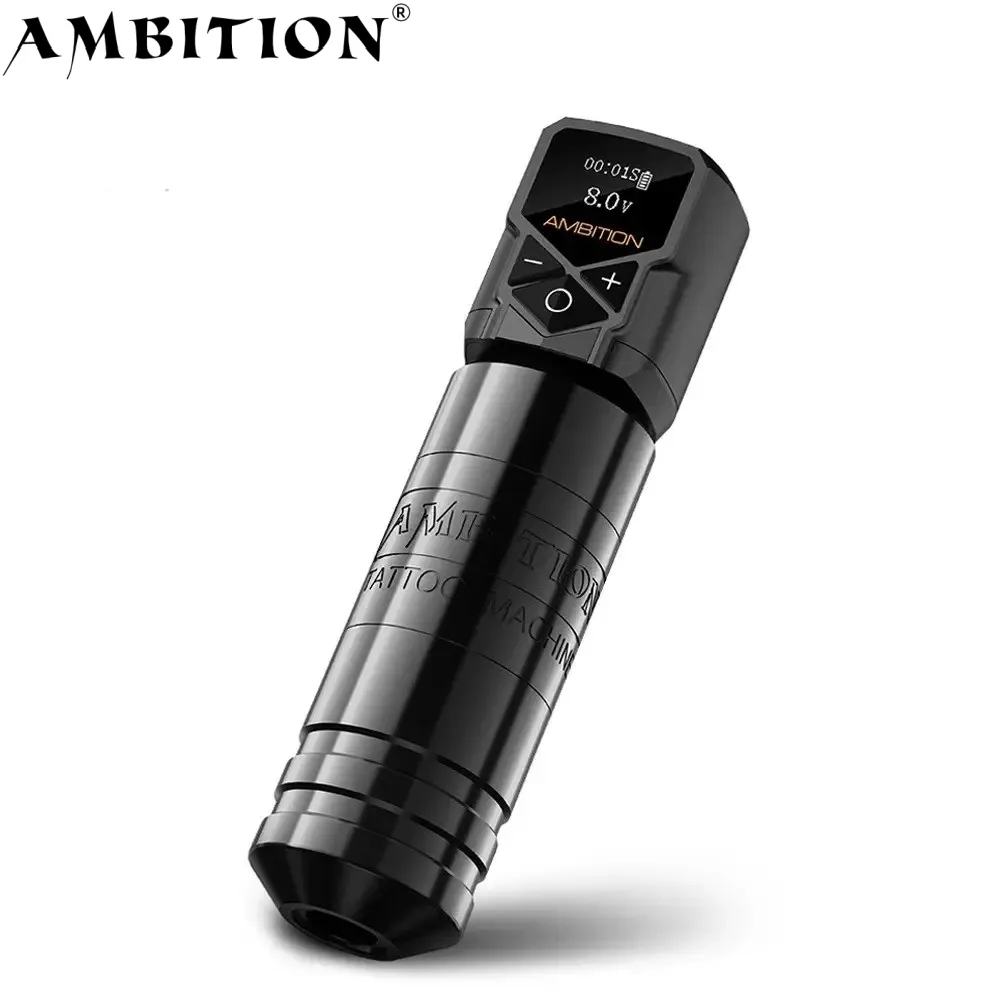 Ambition Torped güçlü fırçasız Motor 4.0-4.5-5.0mm İnme döner dövme kalemi Kuark RCA pil ile makine kiti