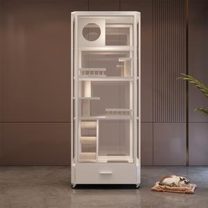 Панорамный стеклянный роскошный комнатный домик для кошек, один питомник, удобный ящик для кошачьего туалета и гнездо для домашних животных - Product Image 1