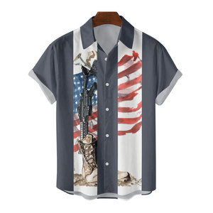 Nuoxin Custom 2024 America Camiseta barata de EE. UU. Hombres americanos Us Polo Shirt Bandera americana para camiseta - Product Image 4
