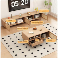Nouvelle Arrivée : Ensemble Table Basse et Meuble TV en Noyer Massif, pour Salon, Usage Domestique, sur Pieds