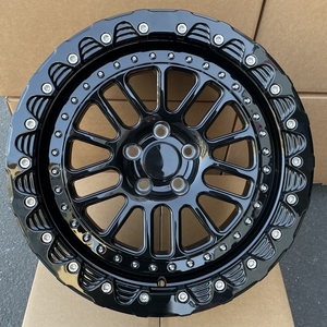 Jantes noires brillantes 17x9 6x139.7 Beadlock pour tout-terrain, pour Ford F-150 Raptor, <span class=keywords><strong>Ram</strong></span> 1500, Toyota Tacoma, camion <span class=keywords><strong>4x4</strong></span> - Product Image 4