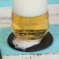 Sous-verres ronds en ardoise noire en gros, 10 cm, 5 mm, design zen asiatique, tapis et dessous de plat écologiques pour mariages et fêtes, emballage carton