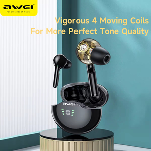 <strong>Awei</strong> T12P Wireless In-Ear Earbuds Super Bass Stereo IP5 Waterproof BT <strong>Headphones</strong> Featuring Digital Display Battery JL Chipset - Product Image 4