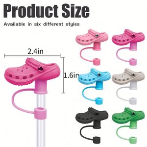 Hot 3D Mini Shoe 10Mm Cover Silicone Straw <b>Toppers</b> Cap Spill Stopper Suitable for Stanley - Product Image 2