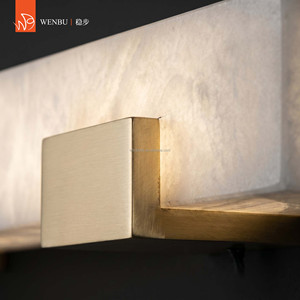 Lámpara de Pared Moderna Lineal de Alabastro Español y Latón para Hotel, Villa, Sala de Estar, Salón - Product Image 2
