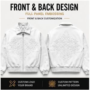 OEM Wholesale Fashion Motorcycle <strong>Jacket</strong> <strong>for</strong> <strong>Men</strong> Manufacturer Custom Logo Embossed <strong>Men'S</strong> Genuine Leather Varsity <strong>Jacket</strong> - Product Image 4