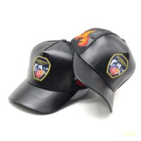 Casquette de baseball en cuir à 5 panneaux avec visière incurvée, broderie 3D personnalisée, haute qualité, prix bas, faible MOQ