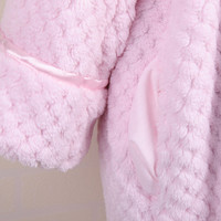 Peignoir rose en flanelle à fermeture éclair, longue robe en polaire corail, doux et thermique, col en V, grande taille, vêtement de nuit d'hiver