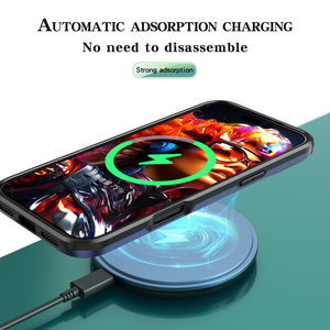 Chống Trượt Máy Ảnh Đứng Điện Thoại Trường Hợp Từ Sạc Không Dây TPU + PC 2 Trong 1 Lai Cho <span class=keywords><strong>iPhone</strong></span> 16 17 Pro Max Bìa Tùy Chỉnh - Product Image 4