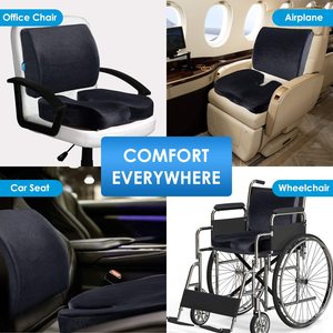 <strong>Seat</strong> Cushion &amp; Lumbar Support <strong>Pillow</strong> for Office Chair, Memory Foam Car <strong>Seat</strong> Chair Cushion with Adjustable Strap Washable - Product Image 6