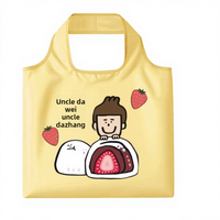 Tas Belanja Lipat Portabel Ramah Lingkungan dari Serat Poliester dengan Logo Kustom Cetak Warna-warni Kapasitas Besar Warna Solid Promosi